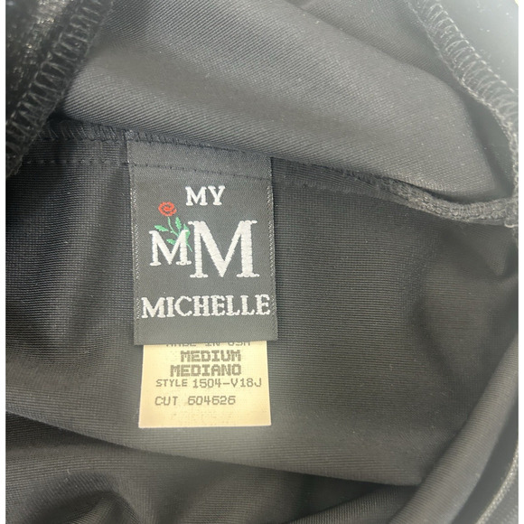 Vintage My Michelle Black Velour Maxi Skirt Sz M Straight Stretchy Whimsygoth - Picture 3 of 6